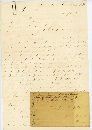 1858 lettera luman andrews - 1858,