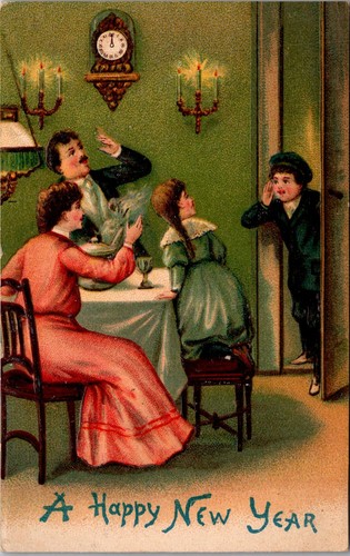 1910 cartolina buon anno - cartolina, festa